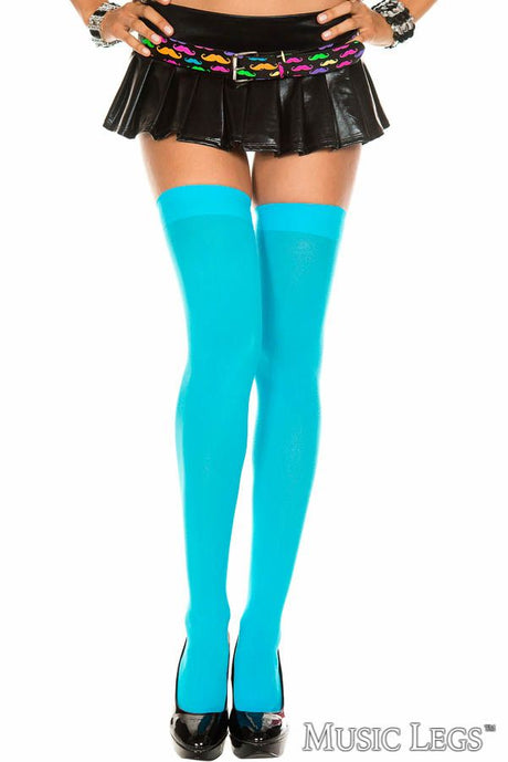 Opaque Thigh High Stockings Music Legs - Boutique Séduction