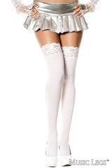Music Legs - Lace Top Opaque Thigh Hi - Boutique Séduction