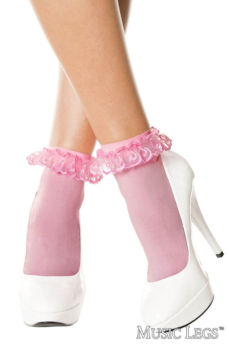 Ruffle Opaque Ankle Hi Music Legs - Boutique Séduction