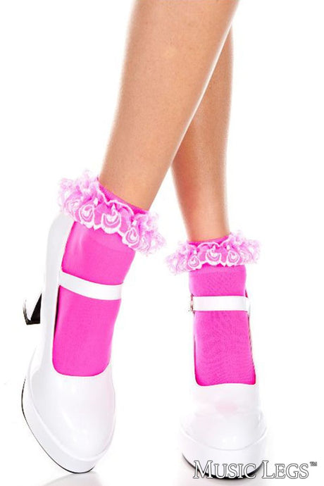 Ruffle Opaque Ankle Hi Music Legs - Boutique Séduction