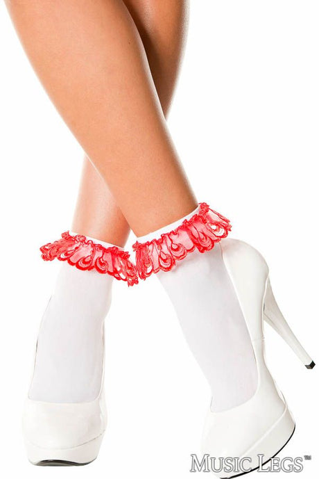 Music Legs - Ruffle Opaque Ankle Hi - Boutique Séduction