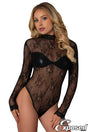 Exposed - Long-Sleeved Lace Teddy - Boutique Séduction