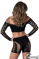 Exposed - 2Pc Rhinestone Set - Boutique Séduction