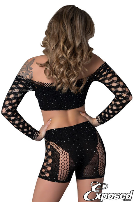 Exposed - 2Pc Rhinestone Set - Boutique Séduction