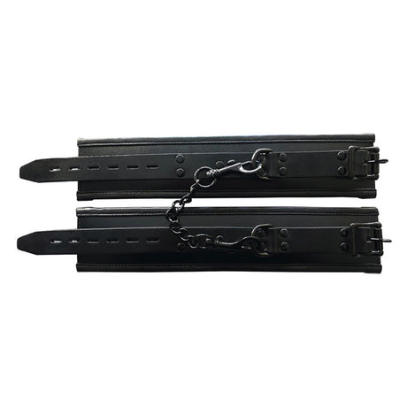 Menottes de Cheville Rembourrées en Cuir Noir