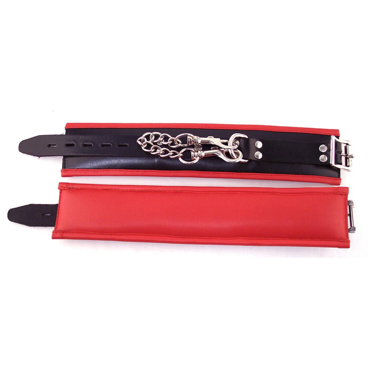 Rouge - Leather Padded Ankle Cuffs - Boutique Séduction