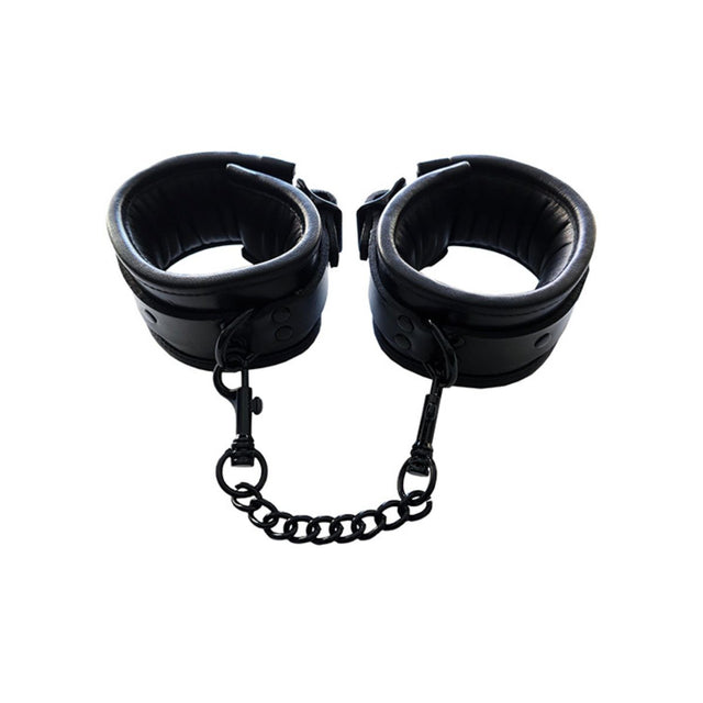 Rouge - Leather Black Padded Wrist Cuffs - Boutique Séduction