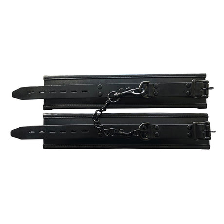 Menottes de Poignet Rembourrées en Cuir Noir