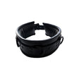 Rouge - Leather Black 3 D-Ring Padded Collar - Boutique Séduction