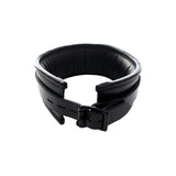 Rouge - Leather Black 3 D-Ring Padded Collar - Boutique Séduction