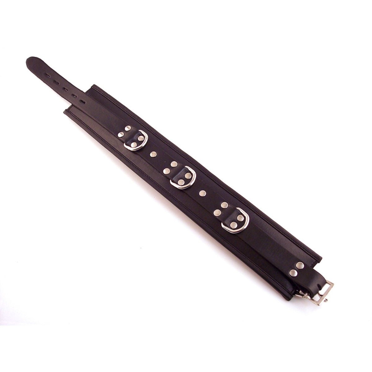 Rouge - Leather 3 D-Ring Padded Collar - Boutique Séduction