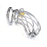 Rouge - Stainless Steel Chastity Cock Cage with Padlock - Boutique Séduction