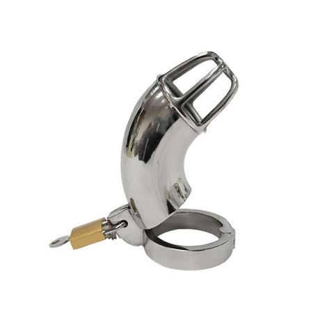 Rouge - Stainless Steel Cock Cage with Padlock - Boutique Séduction
