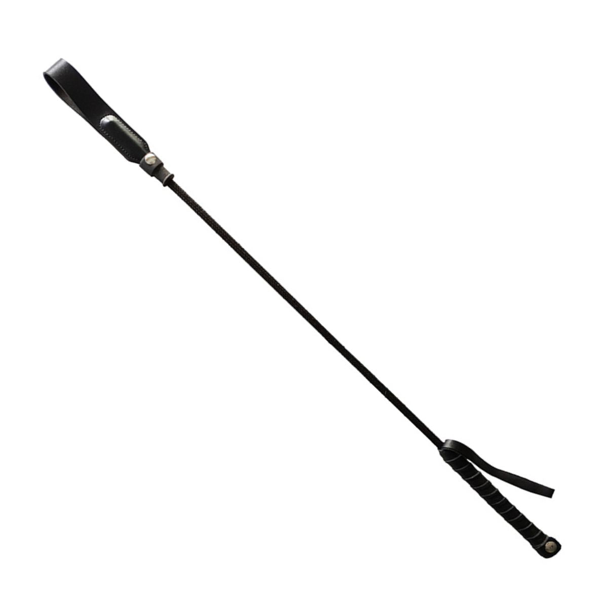 Rouge - Leather Long Riding Crop Slim Tip 24 Inch - Boutique Séduction