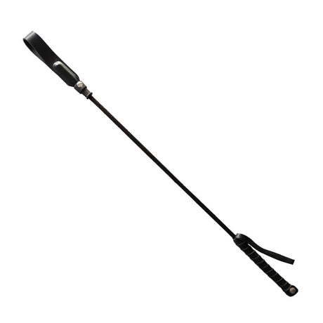 Rouge - Leather Long Riding Crop Slim Tip 24 Inch - Boutique Séduction