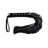 Rouge - Short Leather Flogger With Studs - Boutique Séduction