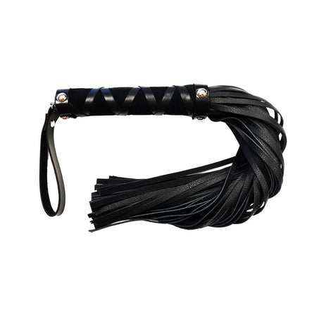 Rouge - Short Leather Flogger With Studs - Boutique Séduction