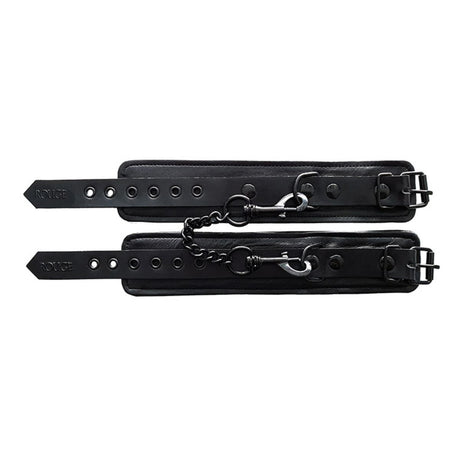 Rouge - Classic Leather Black Ankle Cuffs - Boutique Séduction