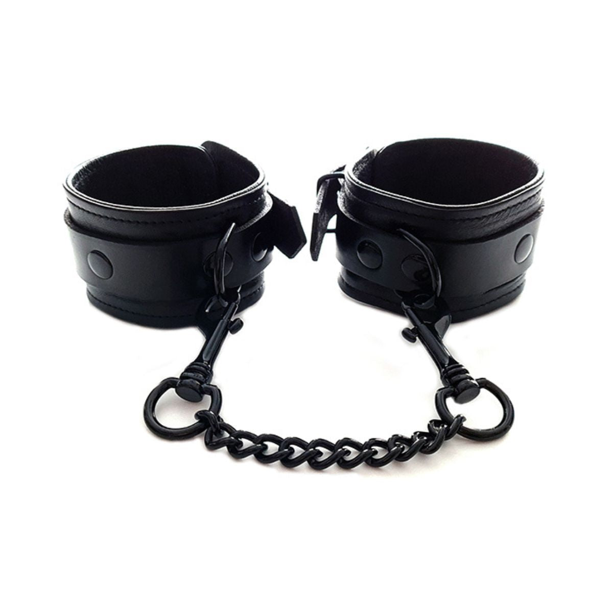 Rouge - Classic Leather Black Wrist Cuffs - Boutique Séduction
