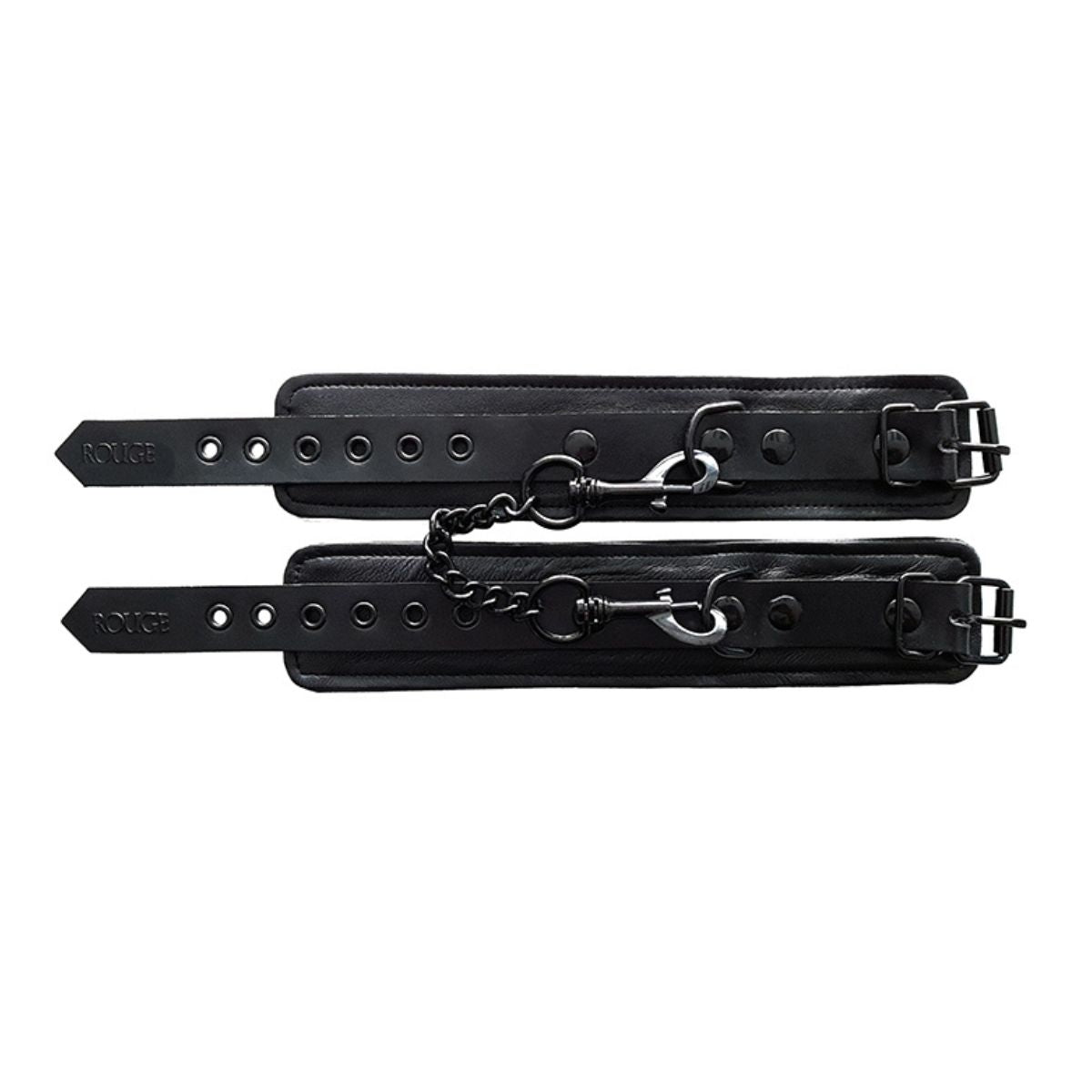 Rouge - Classic Leather Black Wrist Cuffs - Boutique Séduction