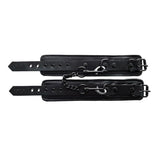 Rouge - Classic Leather Black Wrist Cuffs - Boutique Séduction