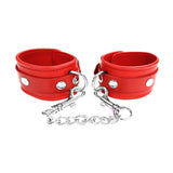 Rouge - Classic Leather Wrist Cuffs - Boutique Séduction