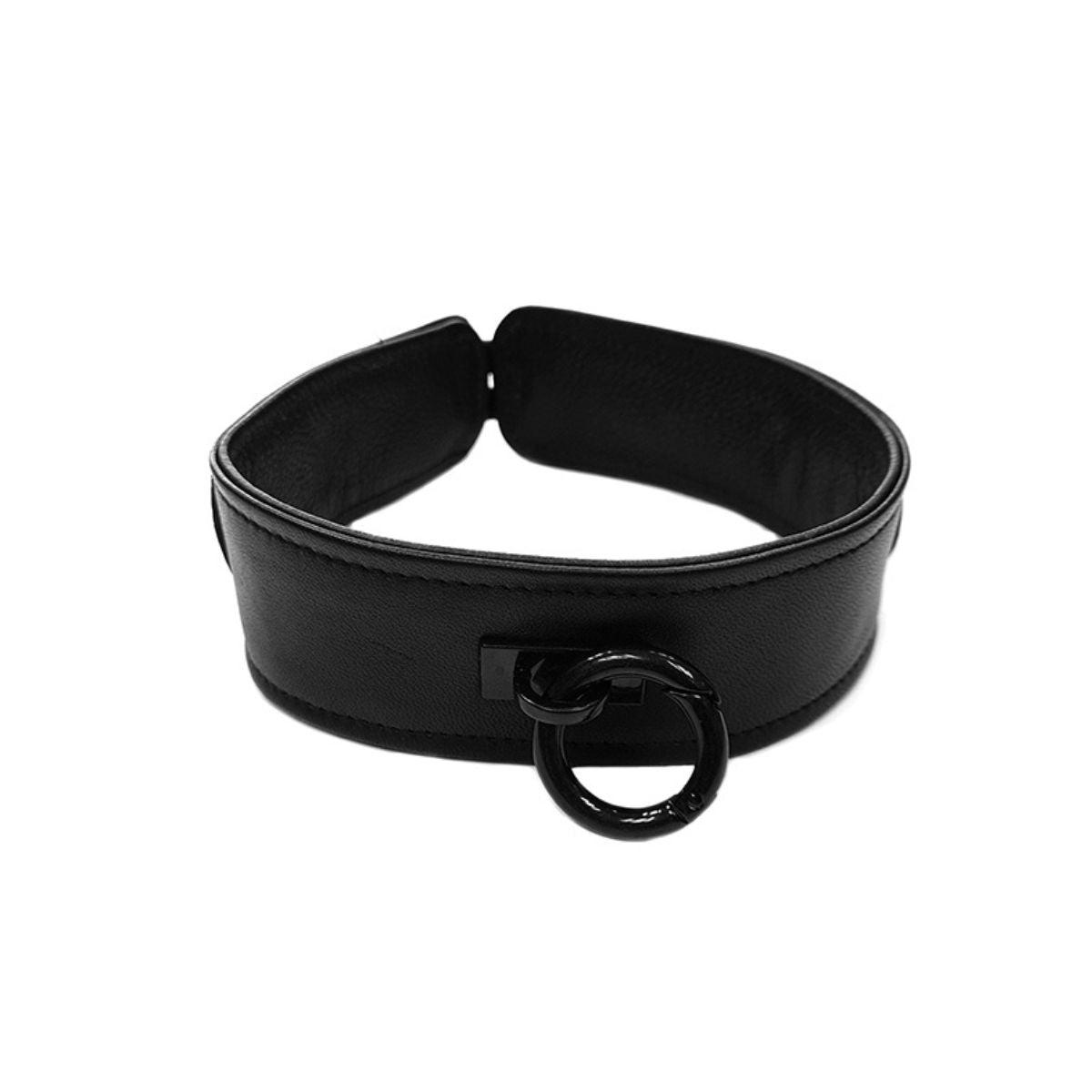 Rouge - Classic Black Leather Collar - Boutique Séduction