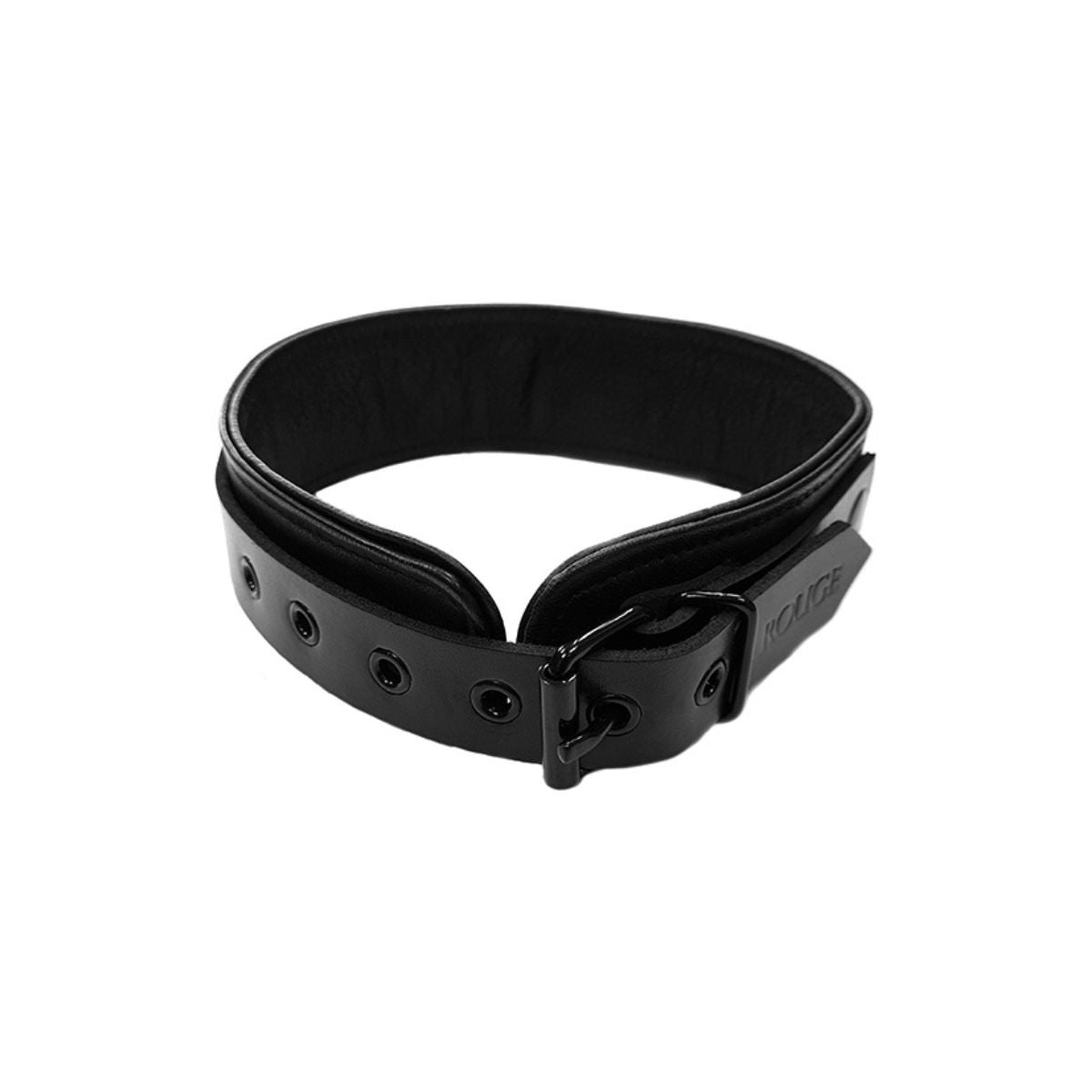 Rouge - Classic Black Leather Collar - Boutique Séduction