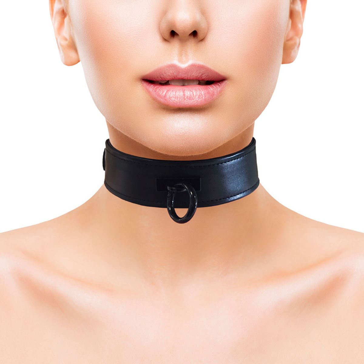 Rouge - Classic Black Leather Collar - Boutique Séduction