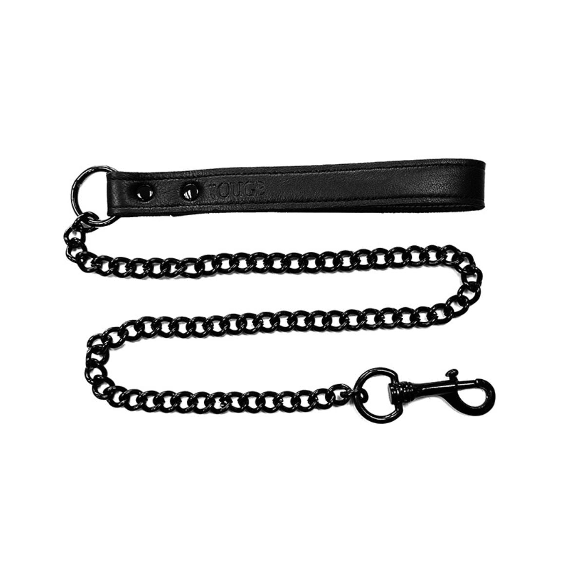 Rouge - Leather Lead with Black Chain - Boutique Séduction