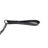 Rouge - Leather Lead with Black Chain - Boutique Séduction
