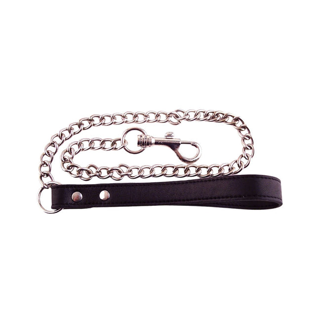 Rouge - Leather Lead with Chain - Boutique Séduction