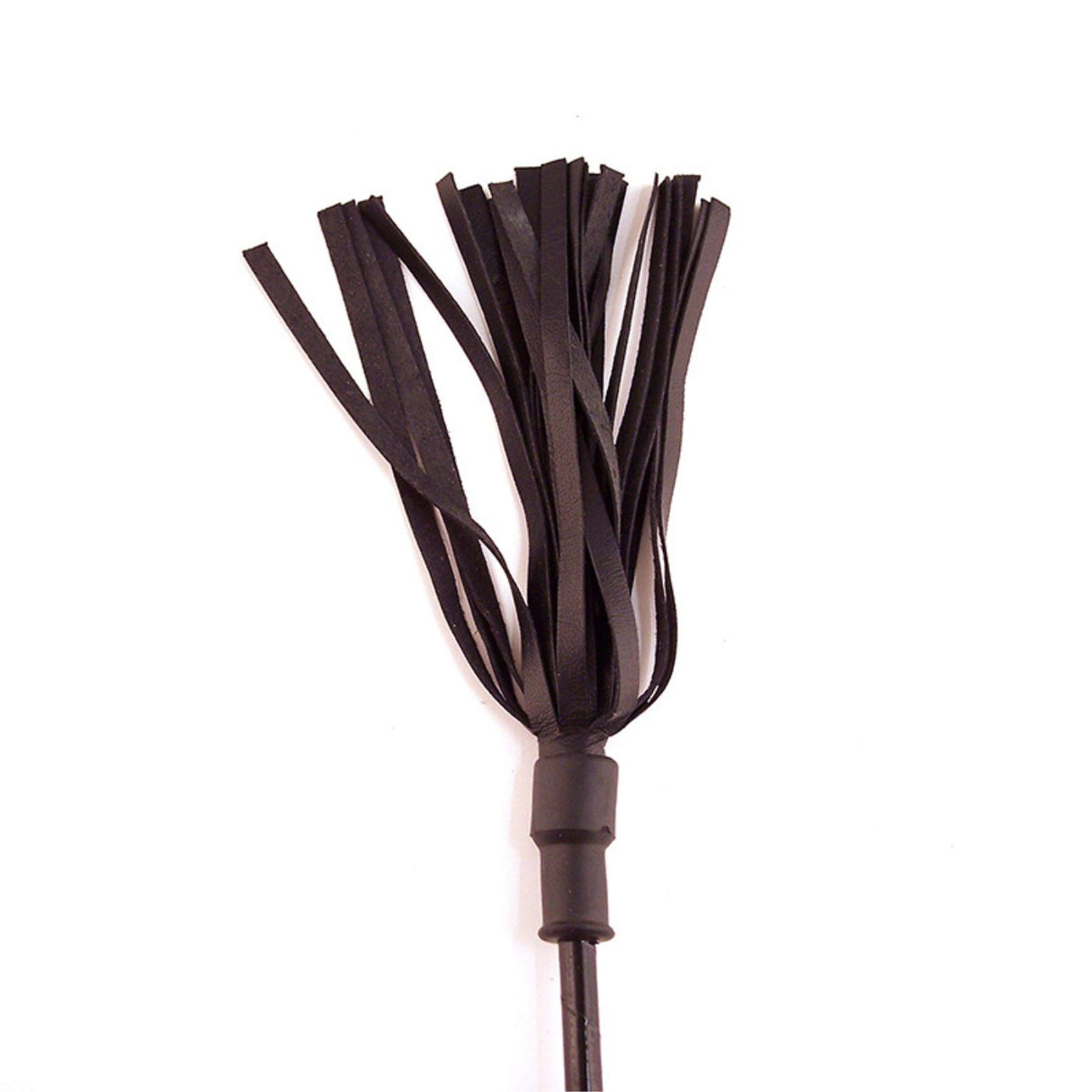 Cravache en Cuir avec Poignée en Bois Arrondie