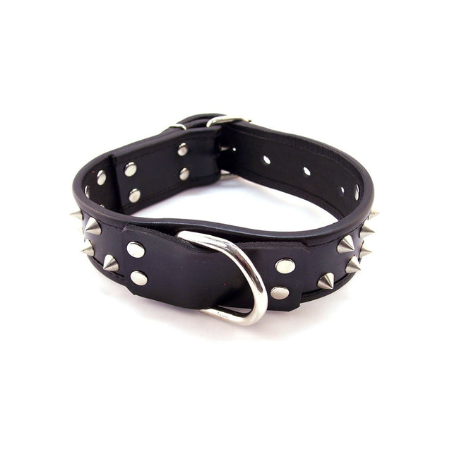 Rouge - Leather Studded Collar - Boutique Séduction