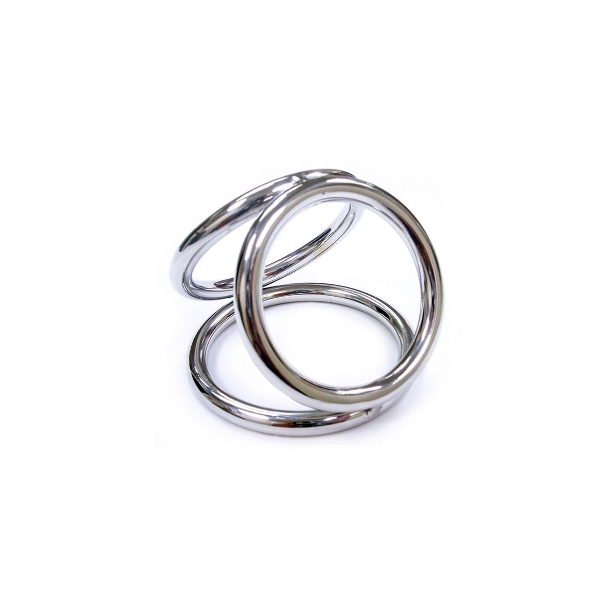 Rouge - Stainless Steel Triple Cock Ring Cage - Boutique Séduction