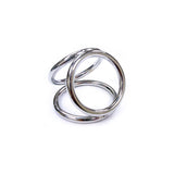Rouge - Stainless Steel Triple Cock Ring Cage - Boutique Séduction