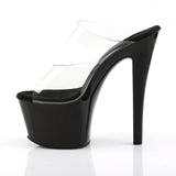 Clear Double Band Sandal 7" Heel Pleaser Shoes - Boutique Séduction