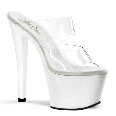 Pleaser Shoes - Clear Double Band Sandal 7" Heel - Boutique Séduction
