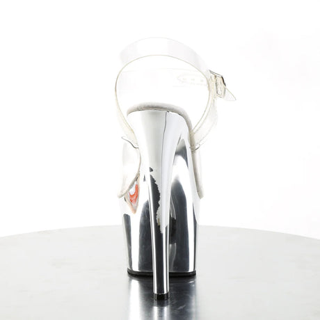 Pleaser Shoes - Chrome Ankle Strap Sandal 7" Heel - Boutique Séduction