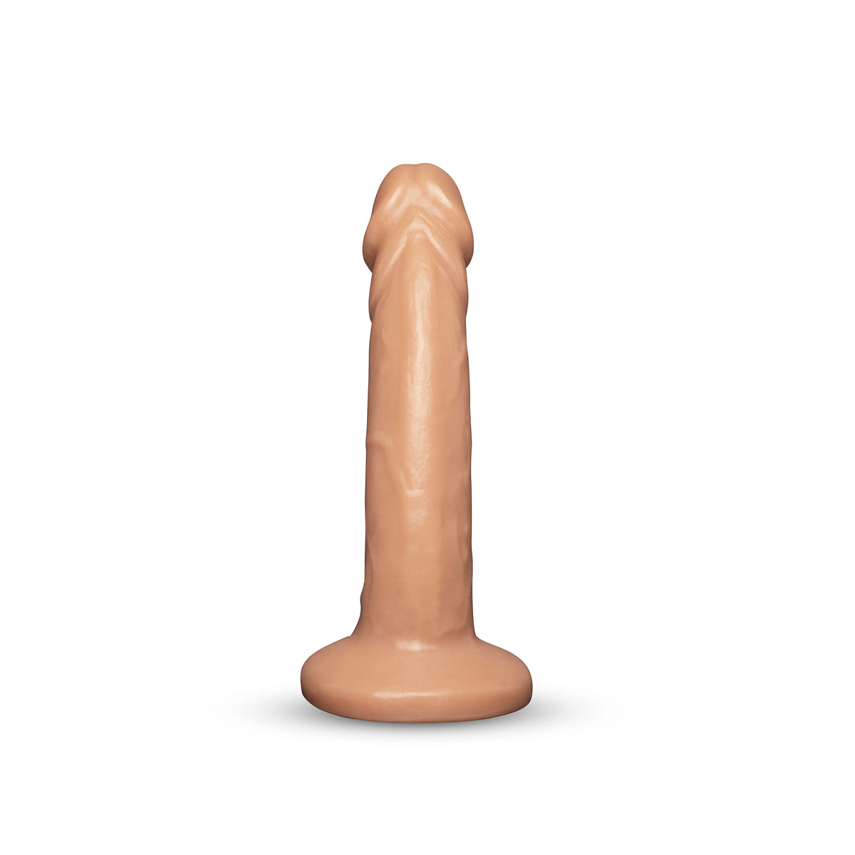 Together Tones 8-Inch Realistic Curved Strap-On Dildo with Flared Suction Base