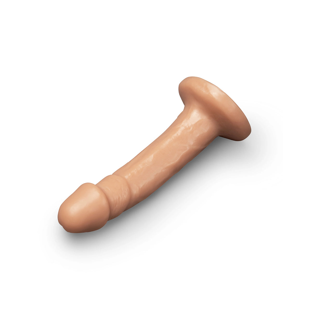 Together Tones 8-Inch Realistic Curved Strap-On Dildo with Flared Suction Base