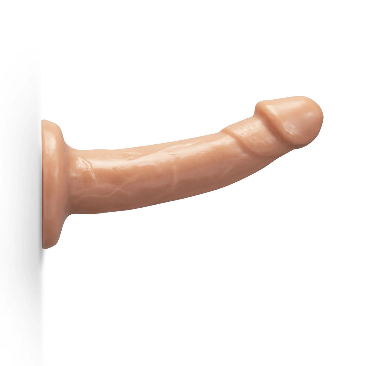 Together Tones 8-Inch Realistic Curved Strap-On Dildo with Flared Suction Base