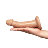 Together Tones 8-Inch Realistic Curved Strap-On Dildo with Flared Suction Base