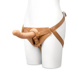 Together Tones 8-Inch Realistic Curved Strap-On Dildo with Flared Suction Base