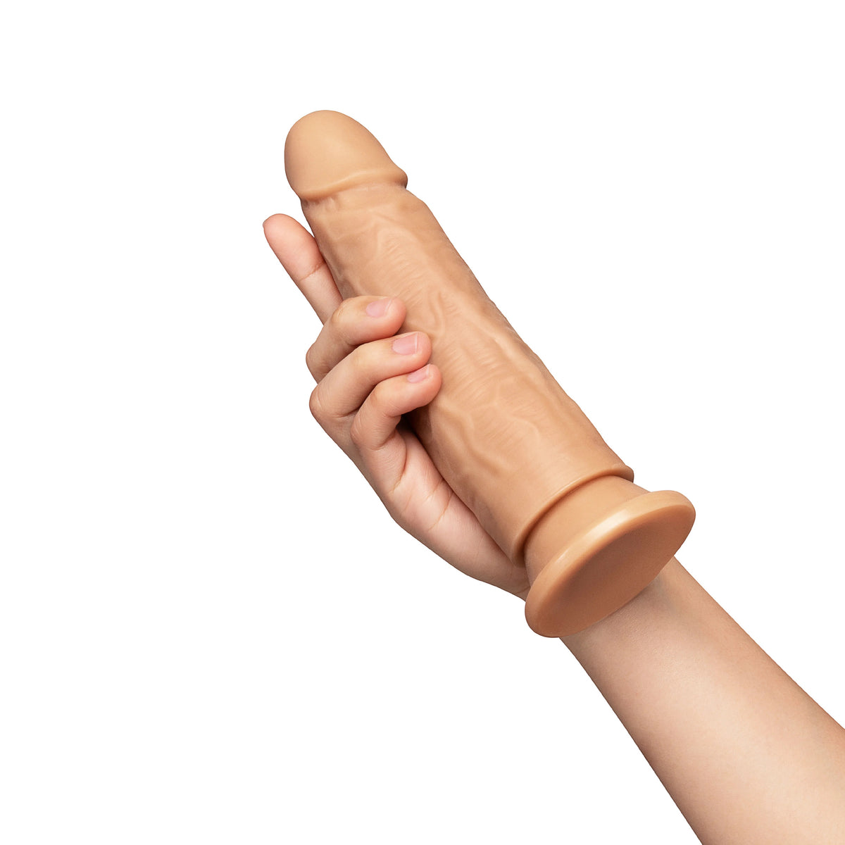 7.75-Inch Realistic Girthy Strap-On Dildo with Flared Suction Base