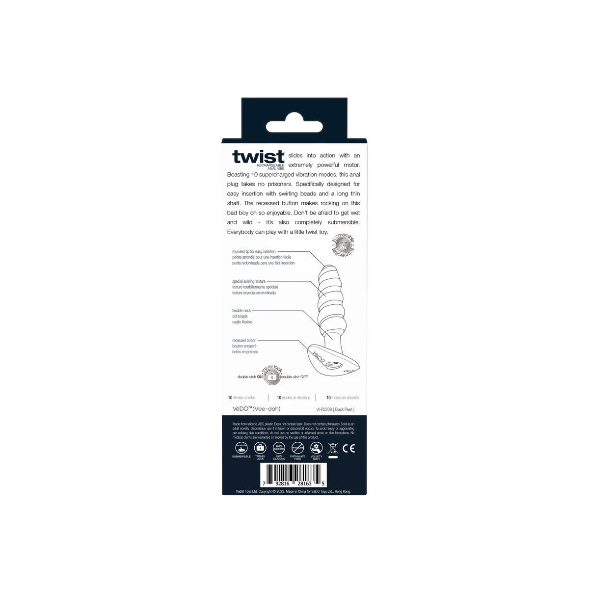 VēDO - Twist Rechargeable Anal Vibe - Boutique Séduction