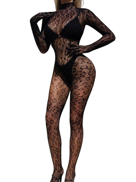 Sweetkama - Leopard Slim-Fitting See Through Bodystocking - Boutique Séduction