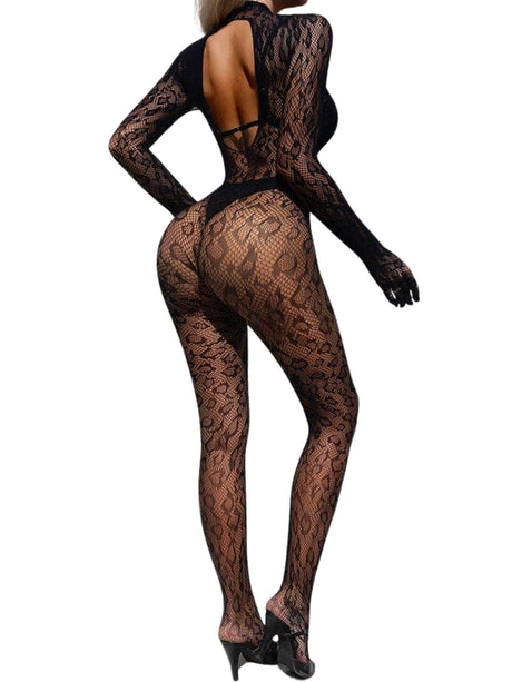 Sweetkama - Leopard Slim-Fitting See Through Bodystocking - Boutique Séduction