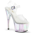 Holographic Sandal 7" heel - PLEASER - Clear Pleaser Shoes - Boutique Séduction