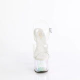 Holographic Sandal 7" heel - PLEASER - Clear Pleaser Shoes - Boutique Séduction